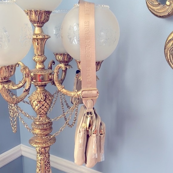 Brand New Steve Madden Sparkly Jewel Beaded Large Strap Zippered Crossbody Purse - Picture 7 of 16